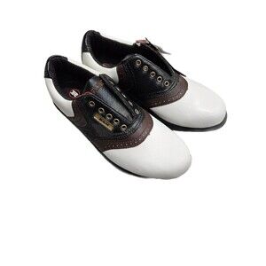 New Men's Ram Size 7 Genuine Leather White Black & Brown Golf Saddle Shoes
